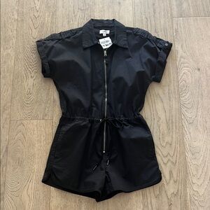 Black Short Sleeve Romper